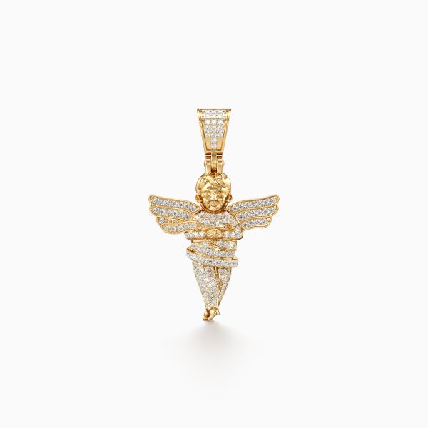 Blinging Cherub Angel Diamond Pendant