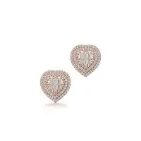 Gemmy Heart Diamond Earrings in Rose 10k Gold