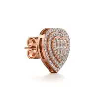 Gemmy Heart Diamond Earrings in Rose 10k Gold