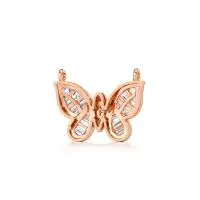 Open Butterfly Diamond Pendant in Rose 10k Gold
